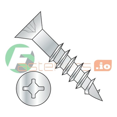 Newport Fasteners Wood Screw, #8, 1-1/2 in, Zinc Plated Steel Flat Head Phillips Drive, 5500 PK 701123